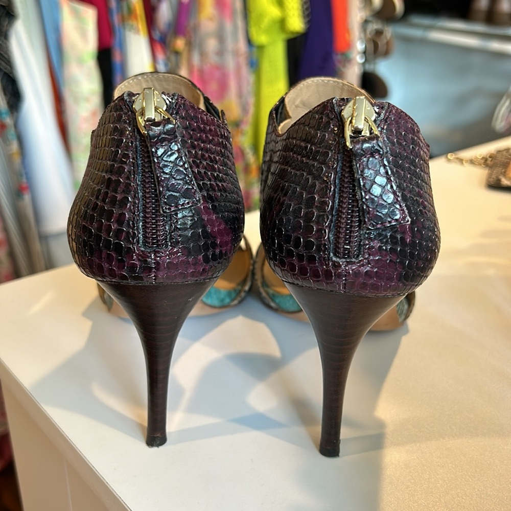 Multicolor Leather Python Heels - image 4